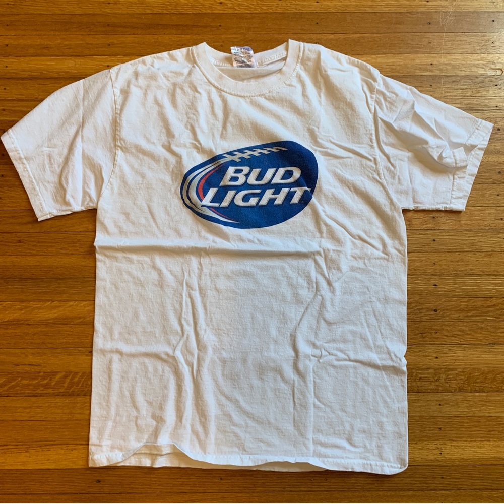 VINTAGE BUD LIGHT BEER FOOTBALL TEE